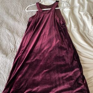 Maroon Velvet Dress